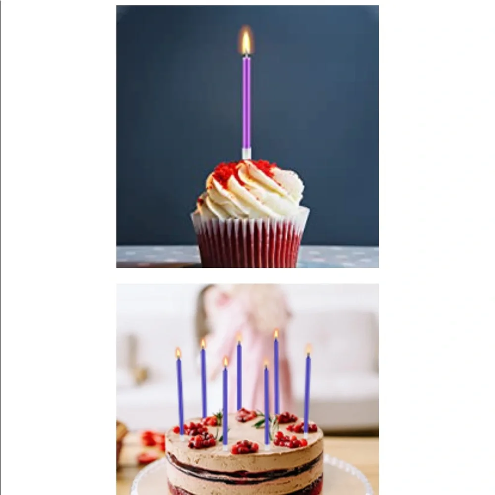 Candles-Long Thin Cake/Cupcake Candles Total 72